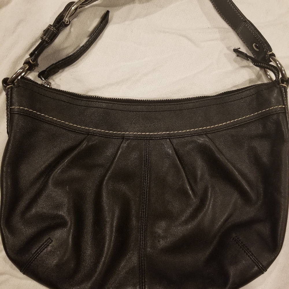 Black leather Coach Shoulder Bag